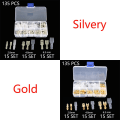 Miniatyrbillede 6 af 8: 135/270/315 stk. 2.8/4.8/6.3 mm Krympe terminal isolering tætnings ledningsstik han- og hunstik fjeder terminal Kit 270 PCS Gold