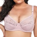 Miniatyrbild 5 av 5: Dam Plus Size BH Sexig Spetsunderkläder Bygel BH Ofodrad Bomullsbehå 85D 90D 95D 100D 105D 110D Red 85D