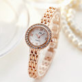 Miniatyrbillede 1 af 4: Koreansk Modeur Dame Studenterarmbånd Dameur Casual Quartzur Modeur gold strap white plate