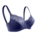 Miniatyrbilde 1 av 7: Queenral Fransk Justerbar Undertøy Liten Bryst Samle Tynn Spile Blonde Dame-BH Navy blue 40/90C