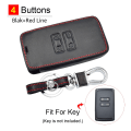 Miniatyrbild 1 av 6: Läder Bilnyckelskydd För Renault Captur Koleos Kadjar Arkana Megane Dacia Duster Sandero Stepway Smart Fjärrkontroll Nyckelringar Fodral with Red Line