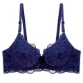 Miniatyrbild 3 av 4: Sexig Spets Push Up BH Dam Plus Size BC Kupa Stor Damunderkläder Bralette Blomma Ren Mässingsbroderi Underkläder Pink 40C