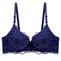 Miniatyrbild 3 av 5: Sexig Spets Push Up BH Dam Plus Size BC Kupa Stor Damunderkläder Bralette Blomma Ren Mässingsbroderi Underkläder White 40C