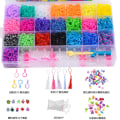 Miniatyrbillede 4 af 7: 28 Rum Rainbow Elastik Farve Håndlavet Strikkeapparat DIY Pædagogisk Børnelegetøj Vævet Armbånd Æske Sæt About 600 15-grid rubber bands