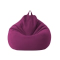 Miniatyrbillede 3 af 4: Stor Lille Lazy Sofaer Betræk Stole Uden Fyld Linned Klud Lounger Sæde Sækkestol Puf Puf Sofa Tatami Stue Sækkestole Grey 80*90cm