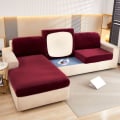 Miniatyrbilde 4 av 11: Tykt Sofatrekk i Fløyel Ensfarget Sofapute Trekk Elastisk Slipcover Alt-inkluderende Sofatrekk Spisestue Navy blue normal size-150-190