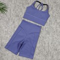Pikkukuva 1 / 11: Joogaliivit ja shortsit, 2-osainen setti, treenivaatteet, spandex, naisille Purple Set L