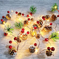 Miniatyrbillede 1 af 6: 2M LED Lys Kæde Fe Lys Guirlande Fyrrekogle Klokke Fyrrenål Kobbertråd Lampe Til Bryllupsfest Jul Hjem Udendørs Dekoration Default Title