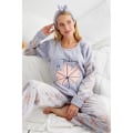 Miniatyrbild 4 av 4: Dam Sovmadrass Säsongs Bomull Kammad Pyjamas Set - Vinterpyjamas Red L
