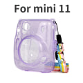 Miniatyrbillede 1 af 11: Til Fujifilm Polaroid Film Kamerataske med Skulderrem til Instax Mini 11 Kamerataske PU Læder Blød Silikone Cover Taske F1205-purple