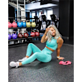 Miniatyrbild 4 av 11: Yoga Set Crop Top BH Shorts Leggings Träningskläder Aktiv Fitness Gym Kläder Red shorts L