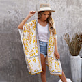 Pikkukuva 4 / 11: Uimapuku Hawaii Seaside Holiday Cardigan Lyhythihainen Aurinkosuojattu Vaatetus Painettu Rantapeite Puolipitkä Uima-asu LC85278-Green Average size