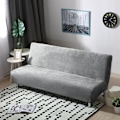 Miniatyrbild 8 av 11: Universal Storlek Plysch Sofföverdrag Bäddsoffa Ärmlös Fällbar Sits Överdrag Stretch Överdrag Billigt Soffskydd Elastiskt Överdrag Dark Grey L Size