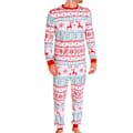 Pikkukuva 1 / 6: Joulu Pyjamat Yhteensopivat Perhe Pyjamat Vanhempi-lapsi Asu Hirvi Poropainatuksella Pitkähihainen Paita ja Alaosa Oloasu MEN 3XL