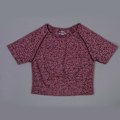 Pikkukuva 11 / 11: Joogasetti Urheilupuku Treenausvaatteet Lyhythihainen Crop Top Joogashortsit Naisille wine red set M