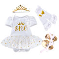Miniatyrbild 5 av 9: Långärmad Jul Nyfödd Baby Kläder Höst Spetsdesign Romper Jumpsuit Hårband 4 st ropa bebe Jul Cosplay Kostym as photo30