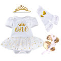 Miniatyrbild 6 av 9: Långärmad Jul Nyfödd Baby Kläder Höst Spetsdesign Romper Jumpsuit Hårband 4 st ropa bebe Jul Cosplay Kostym as photo7
