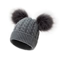 Pikkukuva 4 / 8: Uusi lämmin värikäs turkispallo aikuisten neulottu pipo syksyyn ja talveen naisille Gray Adult average size