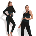 Pikkukuva 2 / 11: Joogasetti treenivaatteet kuntosalille naisten verryttelypukuun 3 Pcs set Sky blue XL
