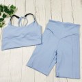 Pikkukuva 5 / 11: Joogaliivit ja shortsit, 2-osainen setti, treenivaatteet, spandex, naisille Purple Set S