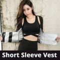 Miniatyrbilde 1 av 10: Yoga Sett Sport Sweatshirt Trening Vekttap Slank Svetting Short Sleeve Shirt 4XL