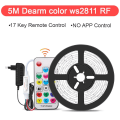 Miniatyrbild 11 av 11: LED Strip Ljus RGB 5050/SMD2835 Flexibel Ribbon DIY Led Ljus Strip RGB Tejp Diod DC 12V bluetooth Julbelysning 5m bluetooth 20key 0 - 5W