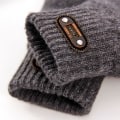 Miniatyrbild 5 av 8: Höst Vinter Herr Stickade Handskar Pekskärm Högkvalitativ Ull Enfärgade Handskar Herr Vantar 11762-Rhombus-Black Elastic stretchable