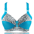 Miniatyrbillede 2 af 5: Dame Plus Size BH Leopard Print Trådløse BH'er Justerbar BH Tynd Kop Undertøj Black 42E