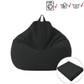 Miniatyrbillede 5 af 8: Lazy BeanBag Sofabetræk uden Fyld Lounger Sæde Sækkestol Puf Asiento Sofa Tatami Stol Betræk Brown beanbag cover S