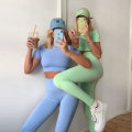 Miniatyrbillede 2 af 11: Yoga Sæt Toppe Og Leggings Aktivt Tøj Træningstøj Til Kvinder Grey S
