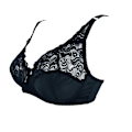 Miniatyrbild 1 av 4: Supertunn Dam BH Sexig Transparent Spets Underkläder BH Plus Storlek C D Kupa Bralette Vardagsunderkläder Black 75C