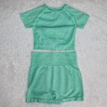 Miniatyrbild 1 av 11: Yoga Set Träningskläder Sportset Gymkläder Träningsoverall Högmidjade Leggings För Kvinnor green shorts set M