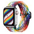 Miniatyrbilde 5 av 11: Flettet solo loop-reim for Apple Watch-bånd 44 mm 40 mm Series 7 6 5 4 SE Justerbar elastisk nylonreim for iwatch 3 42 mm 38 mm armbånd Z Blue white For 42mm-44mm-45mm