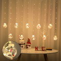 Miniatyrbild 4 av 4: Juldekoration Gardinljus Scenlayout Jul Ljusslinga Önskeklot LED Koppartrådsljus Snowman Four-color solar model