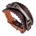 Miniatyrbild 4 av 4: Läderarmband för män, boskapsläder, Yiwu-accessoarer, vävt läderarmband Black