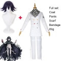 Miniatyrbild 3 av 8: Anime Danganronpa V3 Kokichi Oma Cosplay President Uniformer Halsduk Peruk Kappa och Hatt Halloween Karneval Party Kostymer Costume L