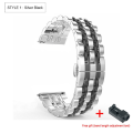 Miniatyrbilde 1 av 11: Håndleddsreim for HUAWEI WATCH GT 2 Pro gt2pro Metall rustfritt stål Reim Armbånd For HUAWEI gt2 pro Klokkereim Tilbehør Silver black 20mm