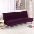 Miniatyrbillede 4 af 11: Plys stof Foldbar Armløs Sovesofa Betræk Foldbart sædebetræk Tykkere betræk Bænk Sofabeskyttelse Elastisk Futon Betræk vinter Cream L Size