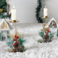 Miniatyrbilde 5 av 7: God Jul Håndverk Lysestake Gullfarget Lysestake Ornament Julebord Borddekor Julegave 2023 Godt Nyttår 2024 1pcs1