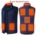 Miniatyrbillede 11 af 11: Herre USB Infrarød 11 Varmeområder Vest Jakke Herre Vinter Elektrisk Opvarmet Vest Veste Til Sport Vandring Oversized 5XL 11 areas black 4XL