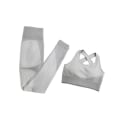 Miniatyrbild 1 av 11: Yoga Set Långärmad Tröja+Sport-BH+Sömlösa Leggings Träningskläder Löparkläder Gymkläder 2pcsBra Gray L