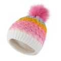 Miniatyrbilde 4 av 6: Lue Jenter Utendørs Vinter Fargegradient pluss Fluffy Baller Lue Gutter Ermehette Pastel Average size