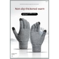 Miniatyrbilde 7 av 9: Vinter Touch Screen Hansker for Menn Kvinner Full Finger Imitert Ull Varm Elastisk Strikkede Votter Tykke Hekle Votter Green One Size