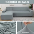 Miniatyrbild 4 av 11: Elastiskt sofföverdrag för vardagsrum Enfärgat sofföverdrag Stretch Sofföverdrag Hörn 1/2/3/4 Sits L-formad Soffa Behöver Köpa 2st Light Gray--1PC 3 seat 190-230cm