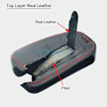 Miniatyrbillede 2 af 6: Læder Bil Nøgle Cover Til Renault Captur Koleos Kadjar Arkana Megane Dacia Duster Sandero Stepway Smart Fjernbetjening Nøgle Etui with Red Line