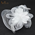 Miniatyrbilde 3 av 7: JM02 Hvit Svart Brudeslør Fascinator Fuglebur Slør Bryllupshatt Kort Brud Ansiktslør Sjarmerende Kvelds Blusher Slør Brudehodeplagg White