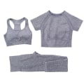 Pikkukuva 5 / 11: Joogasetti treenipaidat urheiluhousut rintaliivit kuntosalivaatteet shortsit naisille 3pcs ShortPink L