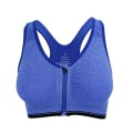 Miniatyrbild 10 av 11: Yoga BH Kvinnor Stötsäker Gym Tröja Sport-BH Dragkedja Fram Stor Dam Push Up Behå Sportkläder Blue XXL
