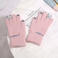 Pikkukuva 8 / 10: Wecute Lasten Käsineet Aikuisten Kawai Kylmäsuoja Uudet Talviset Pehmokäsineet Joustavat Neulotut Kosketusnäyttökäsineet Paksu Fleece Ratsastuskäsineet Gray