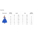 Miniatyrbild 2 av 7: Flicka Bröllop Prinsessklänning Barn Halloween Fest Askungen Cosplay Kostym Blå Ärmlös Mesh Balklänning Barnkläder 5-6T Dress Sets B3
